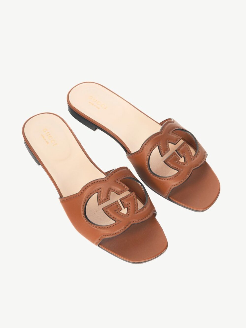 Gucci Brown Cosmos Softy GG-Cutout Slide Sandals